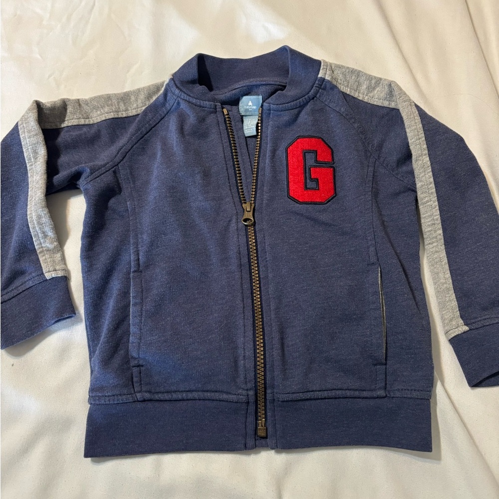 Gap Kids Zip-Up Jacket with Red 'G' Patch